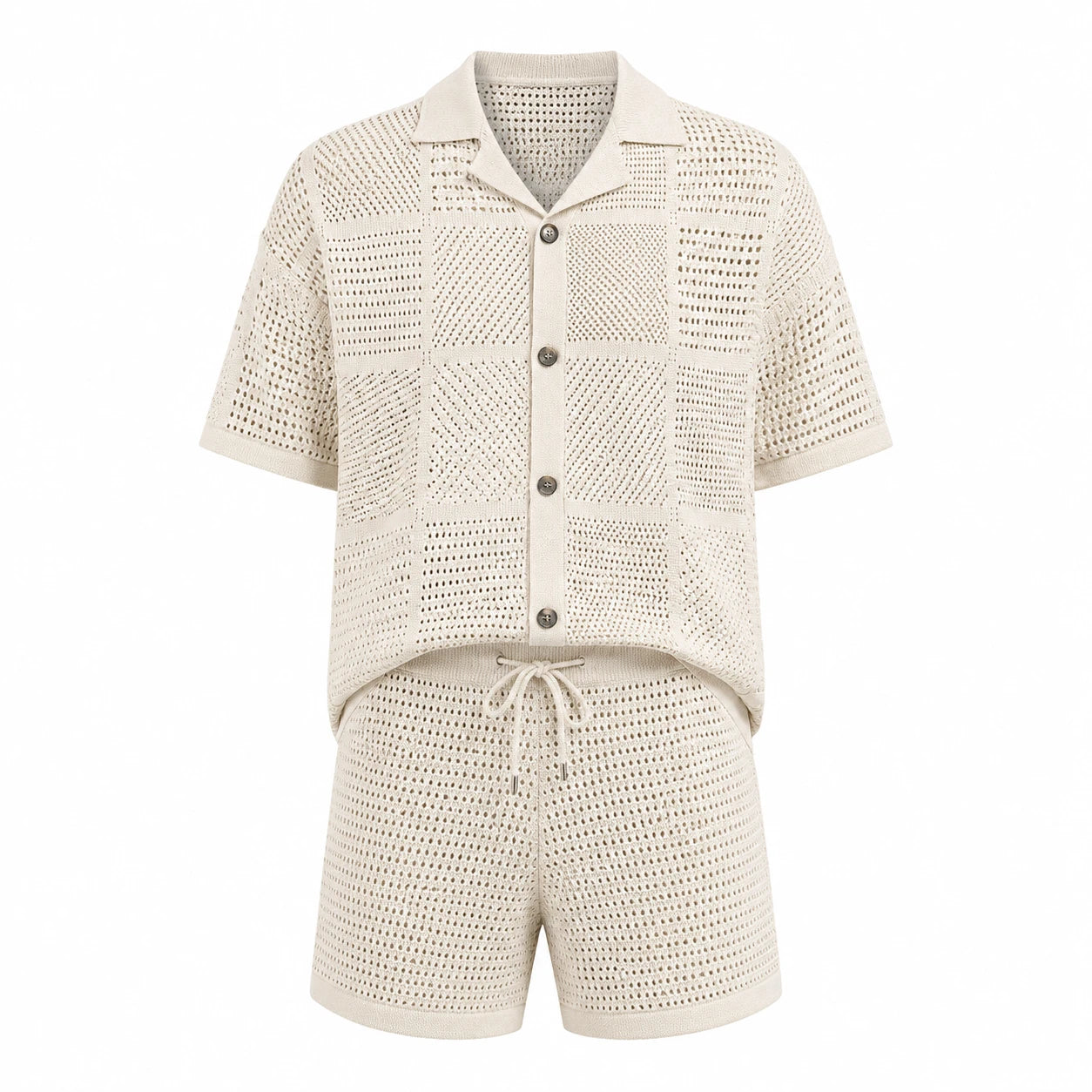 Openwork Button Short Set WHD0606010