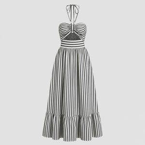 Ruched Halter Maxi Dress WHD0606011