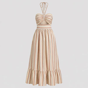 Ruched Halter Maxi Dress WHD0606011