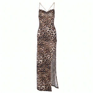 Leopard Chain Strap Maxi Dress WHD0606012