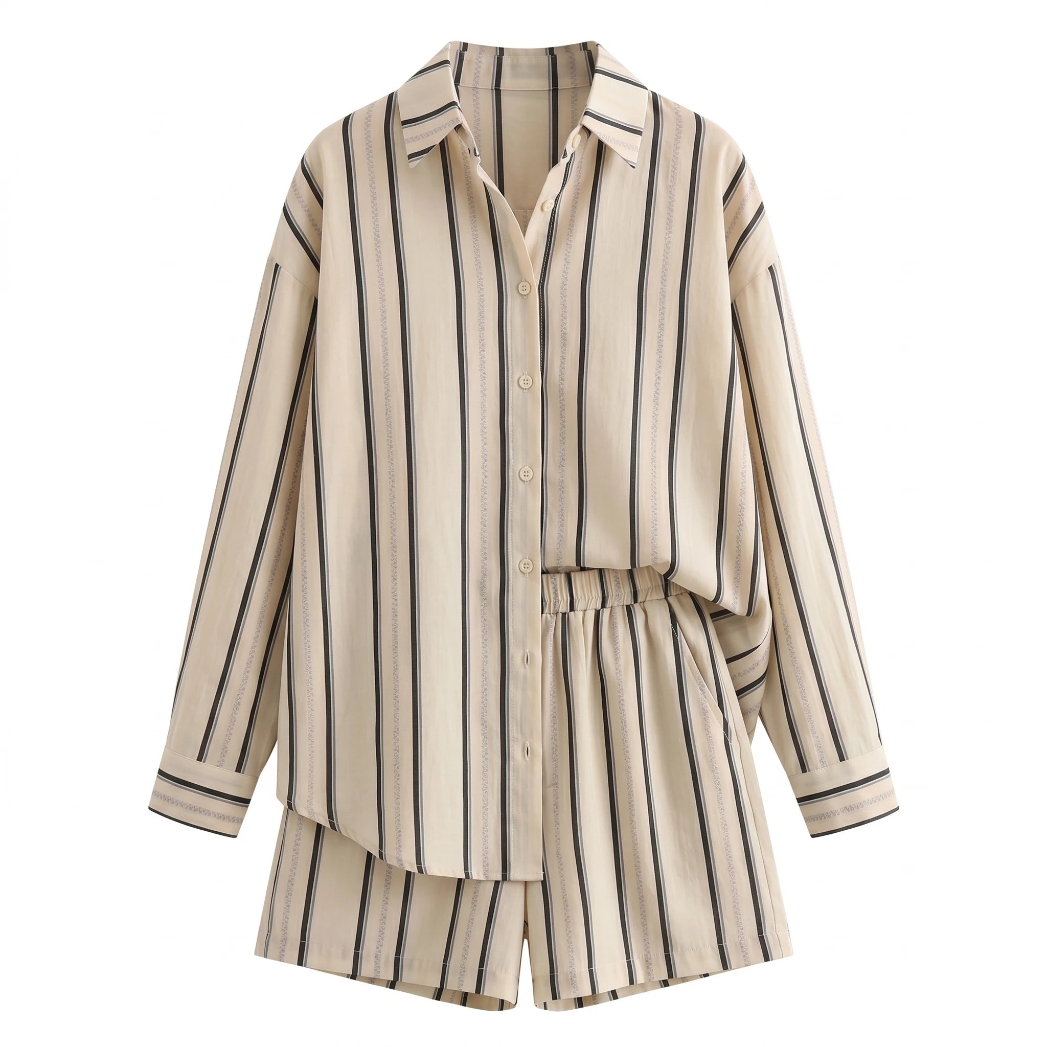 Striped Shirt Shorts Set WHD0606016