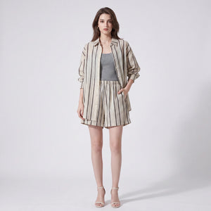 Striped Shirt Shorts Set WHD0606016