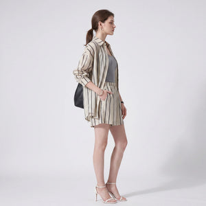 Striped Shirt Shorts Set WHD0606016