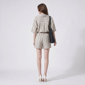 Striped Shirt Shorts Set WHD0606016