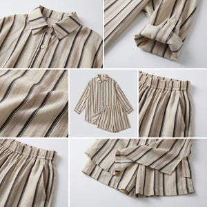 Striped Shirt Shorts Set WHD0606016
