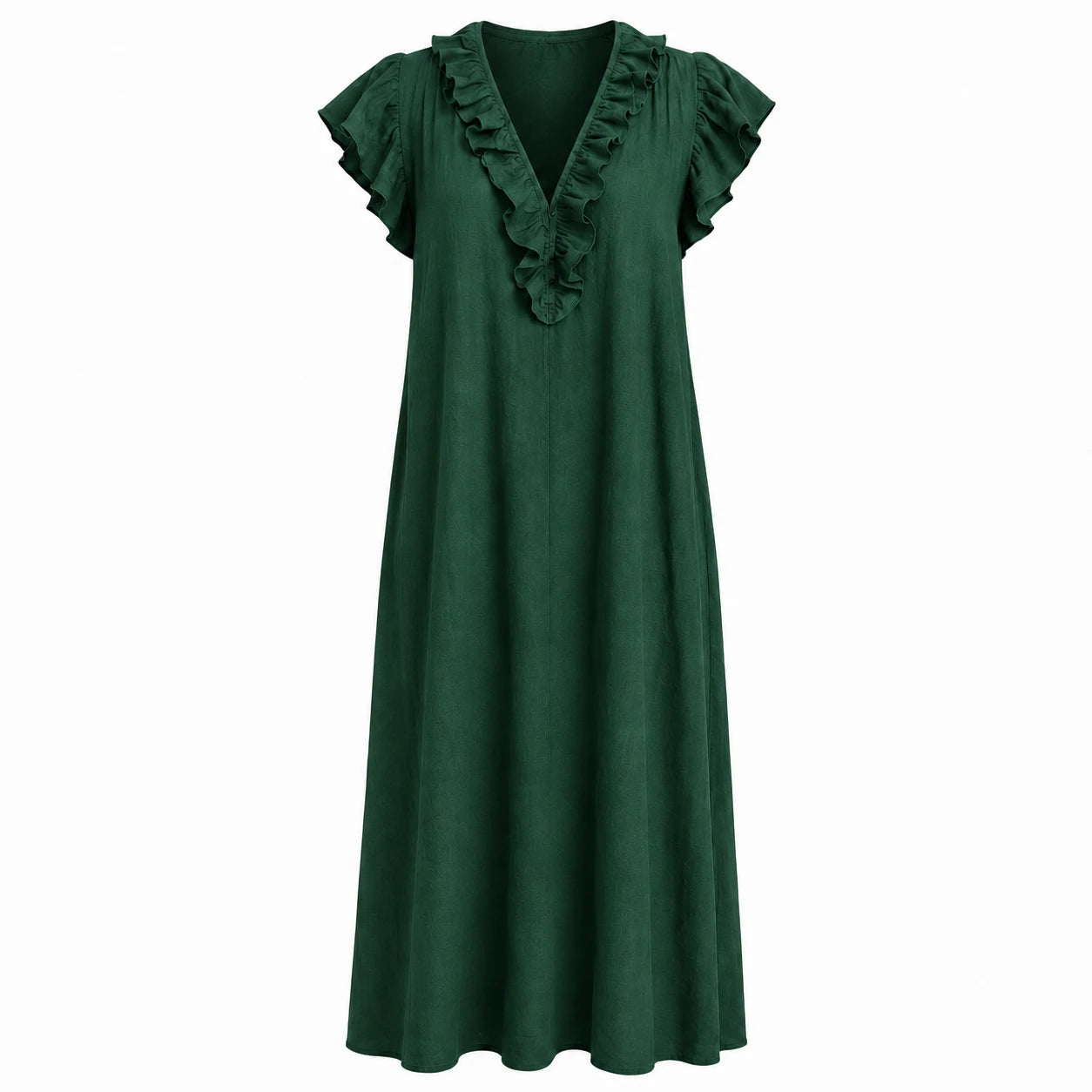 Ruffle V-Neck Maxi Dress WHD0606018