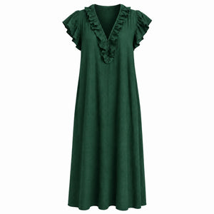 Ruffle V-Neck Maxi Dress WHD0606018