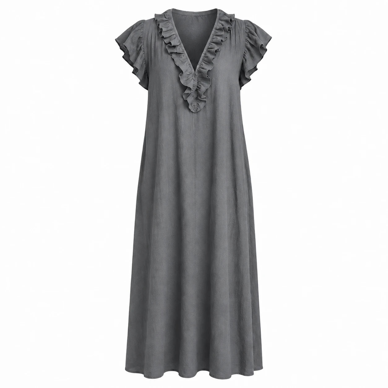 Ruffle V-Neck Maxi Dress WHD0606018