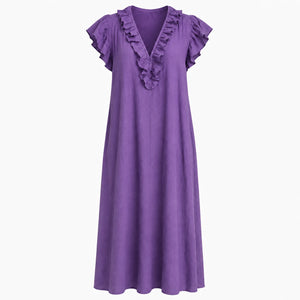 Ruffle V-Neck Maxi Dress WHD0606018