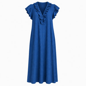 Ruffle V-Neck Maxi Dress WHD0606018