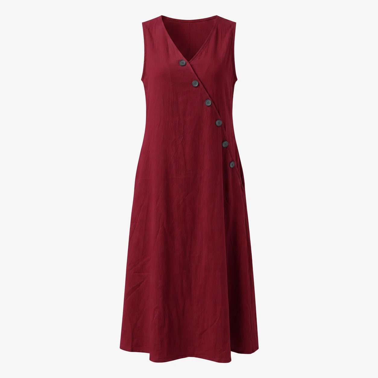 Asymmetric Button Maxi Dress WHD0606019