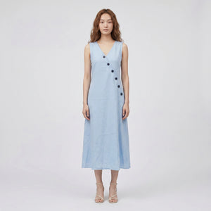 Asymmetric Button Maxi Dress WHD0606019