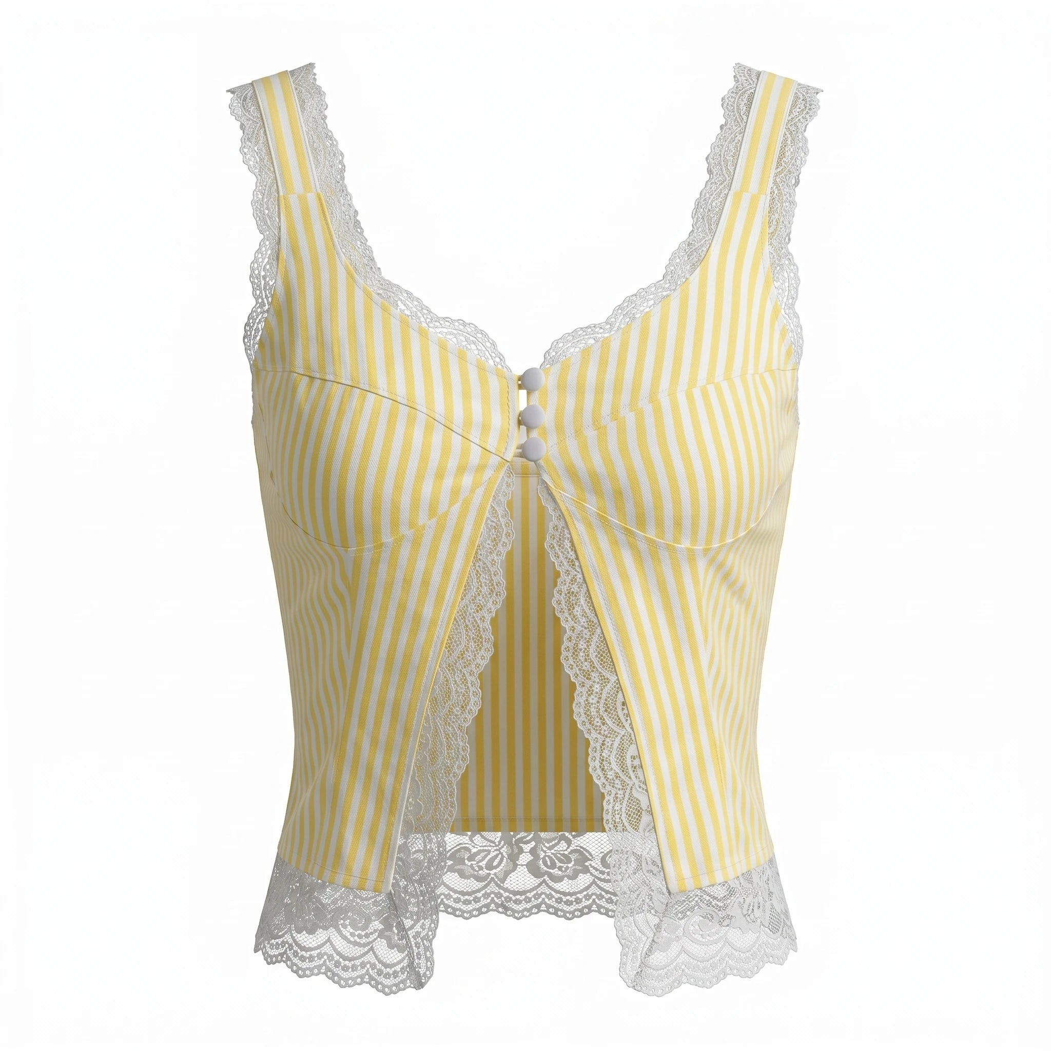 Striped Lace Trim Cami Top WHD0606020