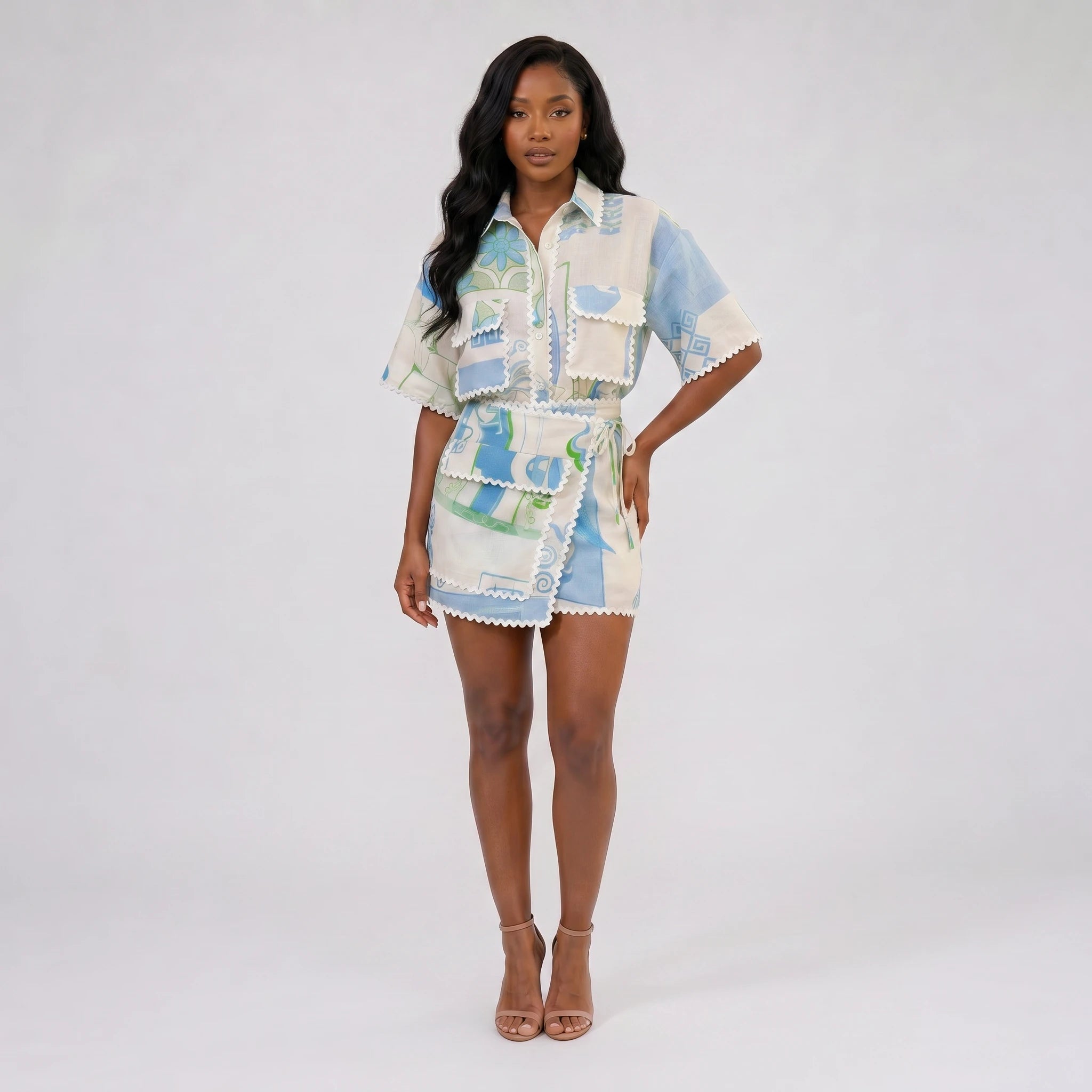 Linen-Look Pocket Midi Dress WHD0606022