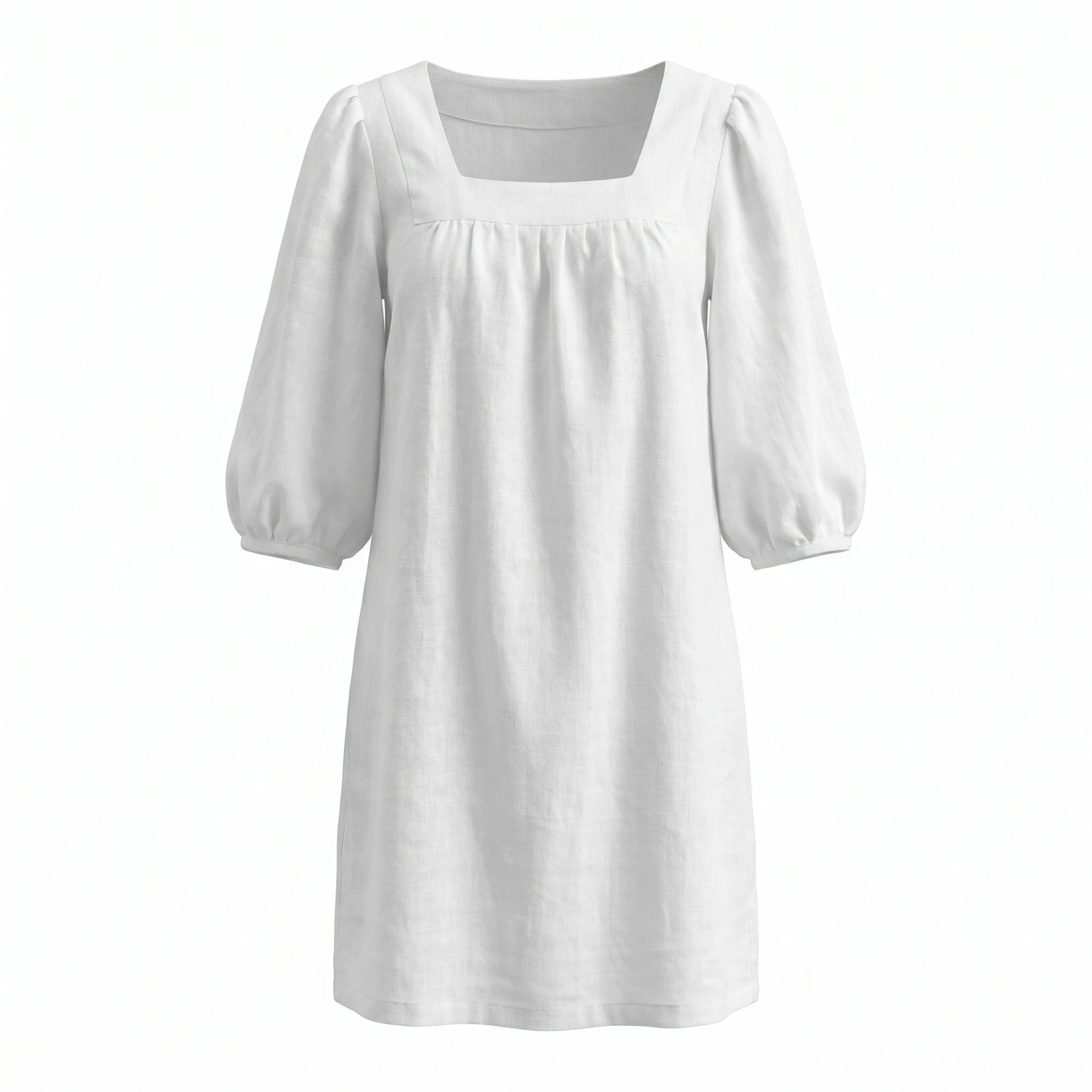 White Puff Sleeve Mini Dress WHD0606025
