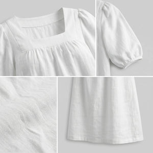 White Puff Sleeve Mini Dress WHD0606025