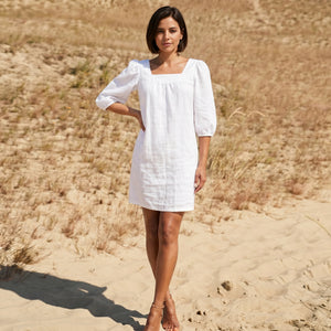 White Puff Sleeve Mini Dress WHD0606025