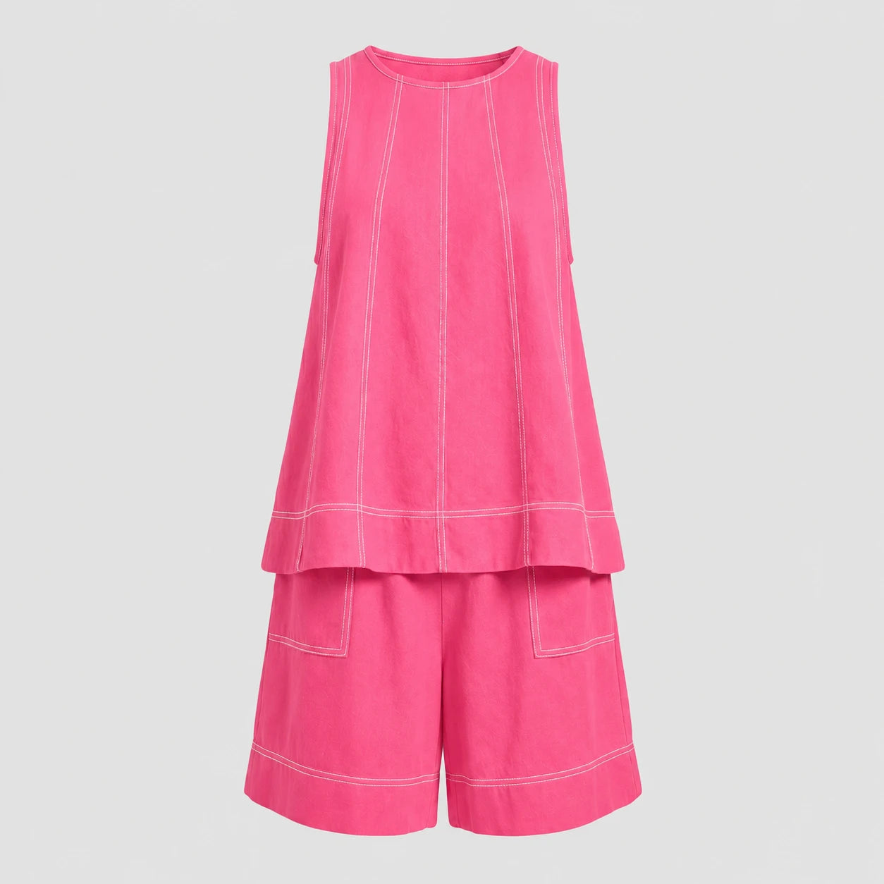 Contrast Stitch Short Set WHD0606029