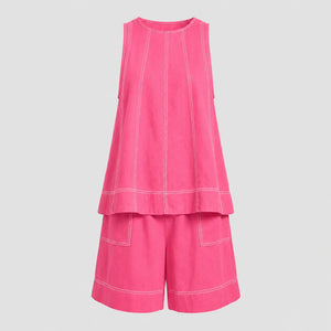 Contrast Stitch Short Set WHD0606029