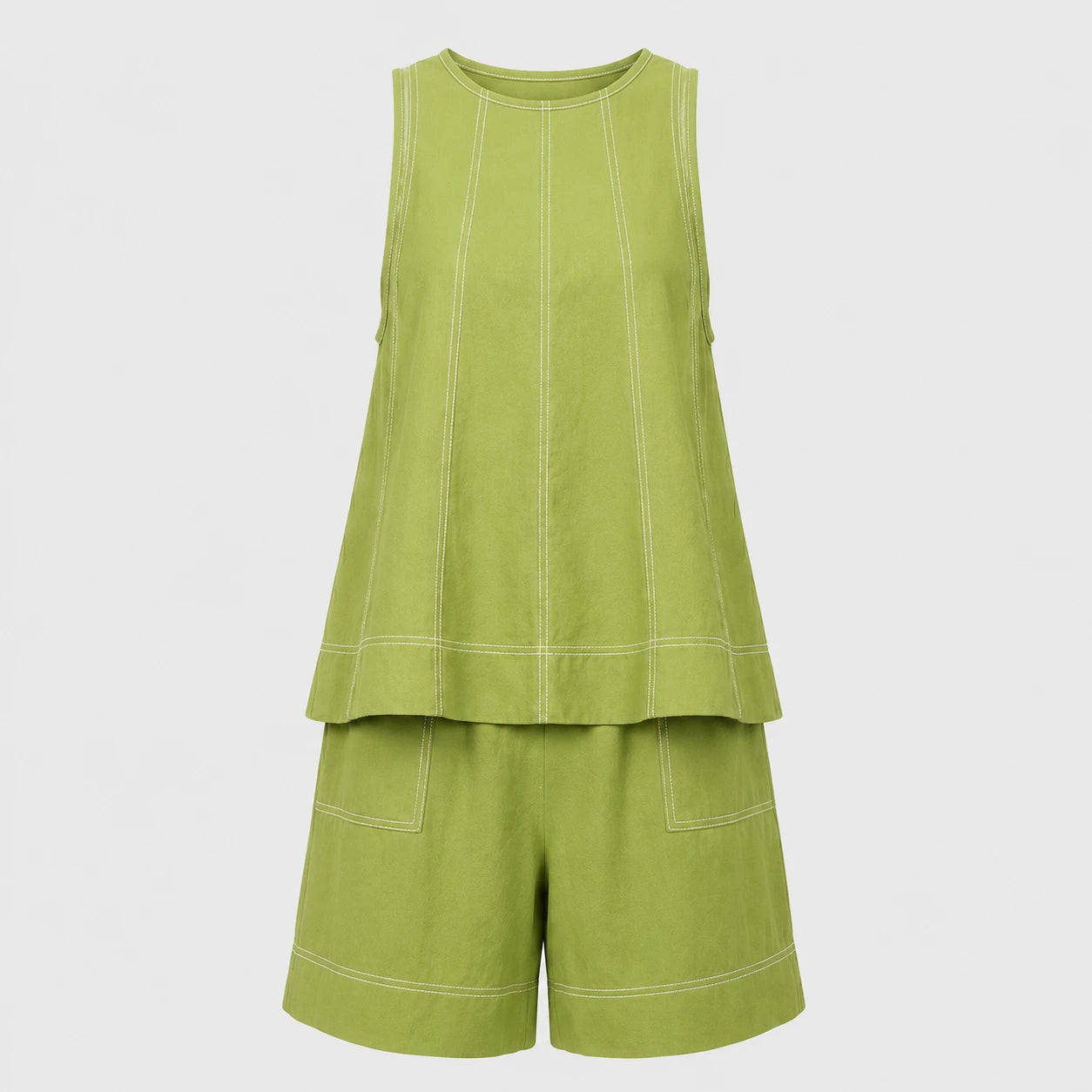 Contrast Stitch Short Set WHD0606029