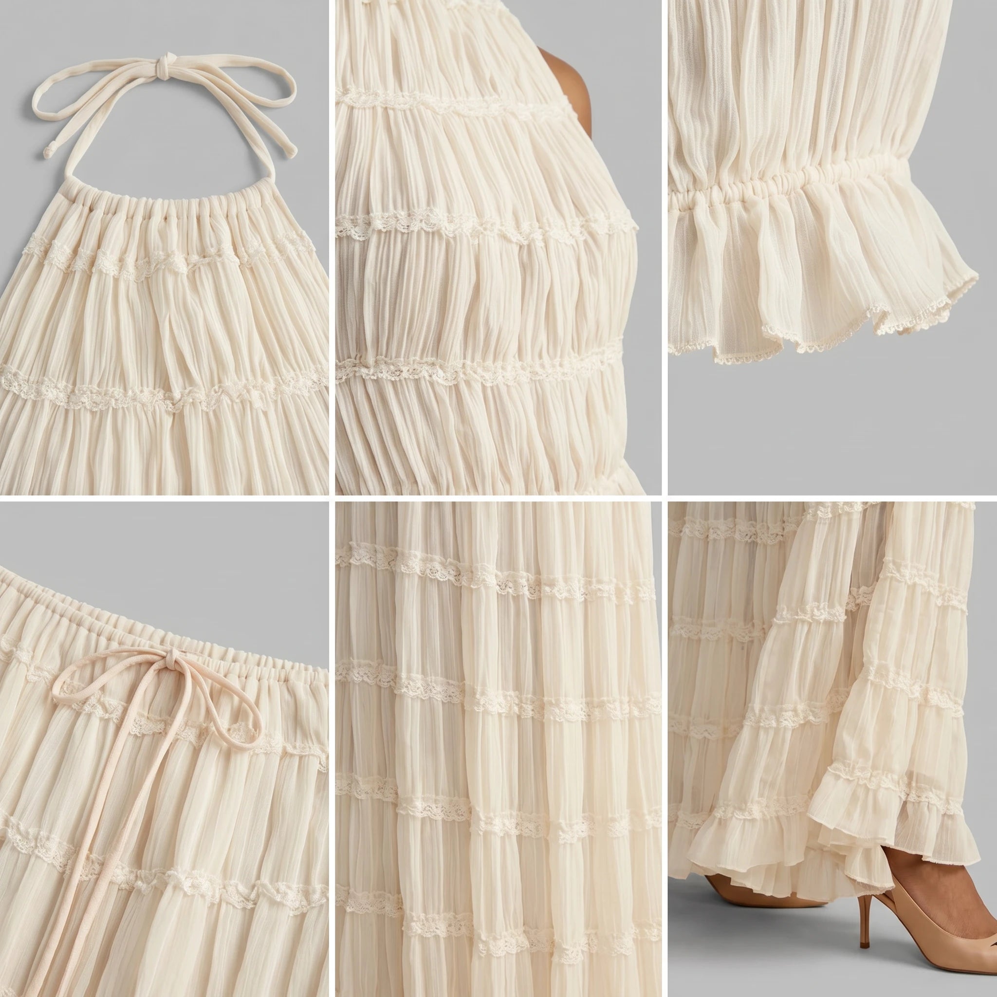 Ruffle Halter Wide Leg Set WHD0606030