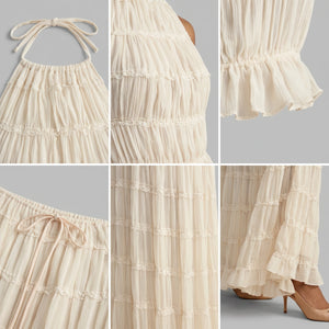 Ruffle Halter Wide Leg Set WHD0606030