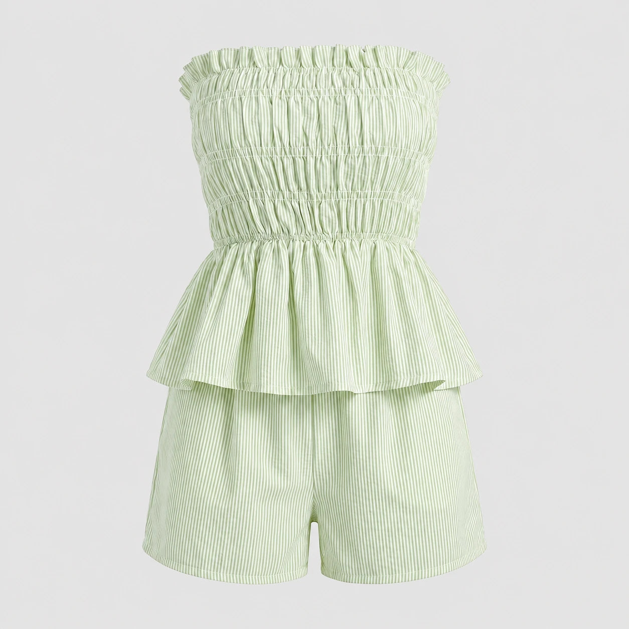 Striped Smocked Short Set WHD0606032