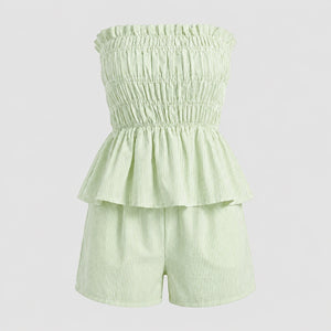 Striped Smocked Short Set WHD0606032