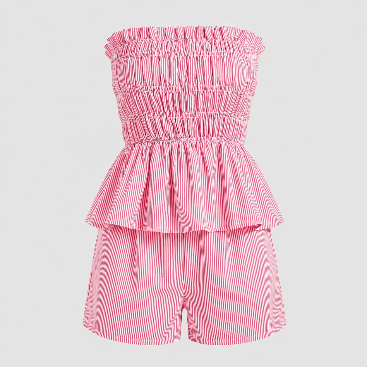 Striped Smocked Short Set WHD0606032