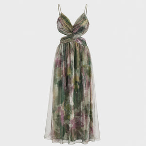 Watercolor Cutout Maxi Dress WHD0606036