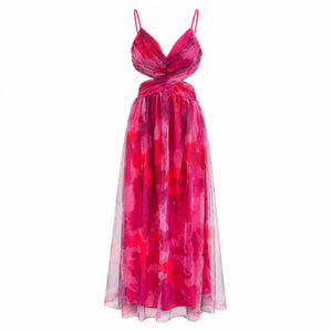Watercolor Cutout Maxi Dress WHD0606036