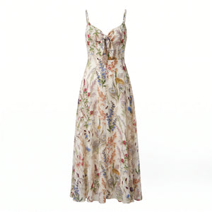Floral Tie Front Maxi Dress WHD0606037