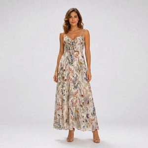 Floral Tie Front Maxi Dress WHD0606037