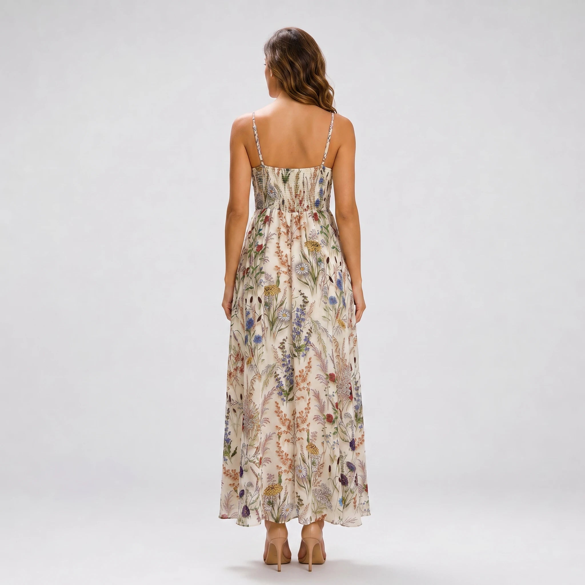 Floral Tie Front Maxi Dress WHD0606037