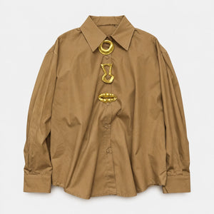 Gold Detail White Shirt WHD0606039