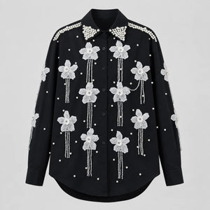 Pearl Floral Appliqué Shirt WHD0606040