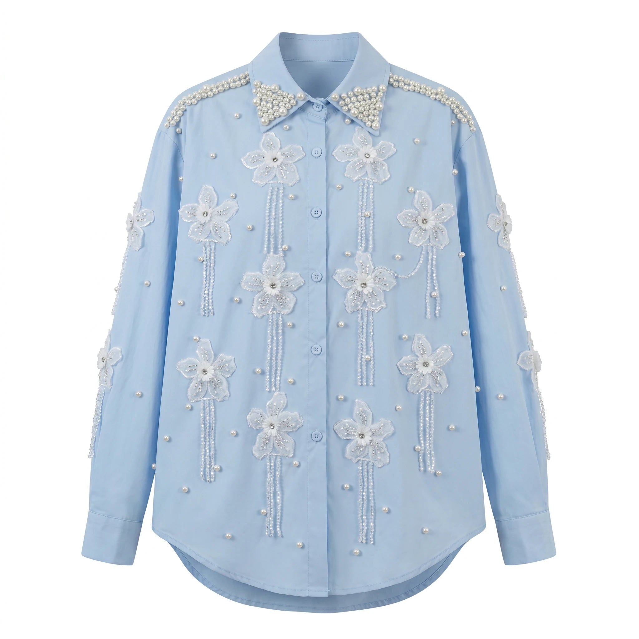 Pearl Floral Appliqué Shirt WHD0606040