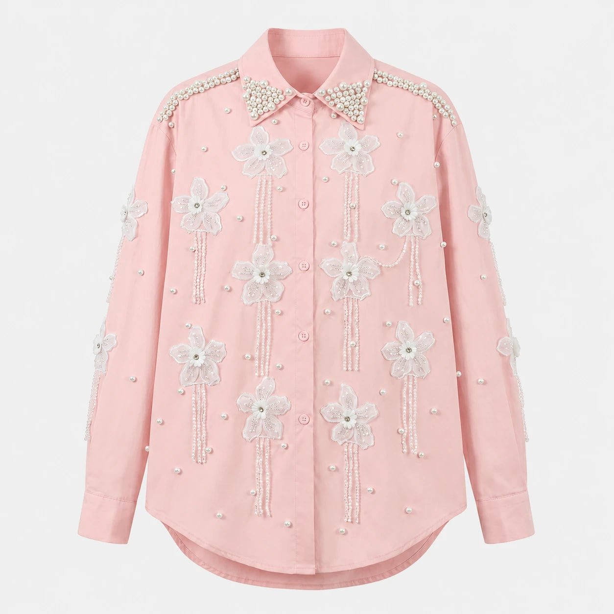 Pearl Floral Appliqué Shirt WHD0606040