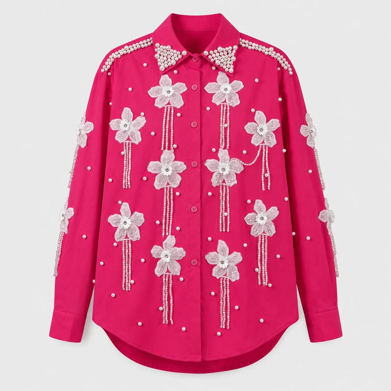 Pearl Floral Appliqué Shirt WHD0606040