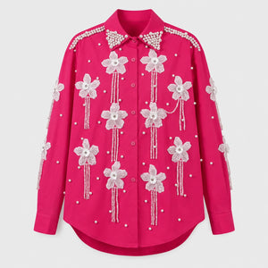Pearl Floral Appliqué Shirt WHD0606040
