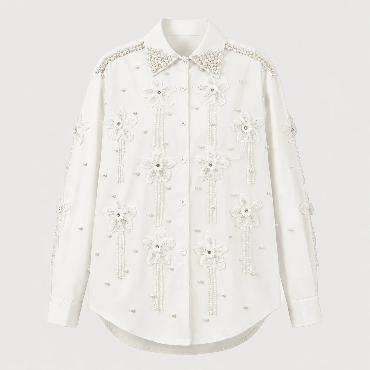 Pearl Floral Appliqué Shirt WHD0606040