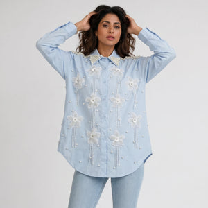 Pearl Floral Appliqué Shirt WHD0606040