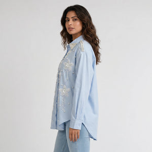 Pearl Floral Appliqué Shirt WHD0606040