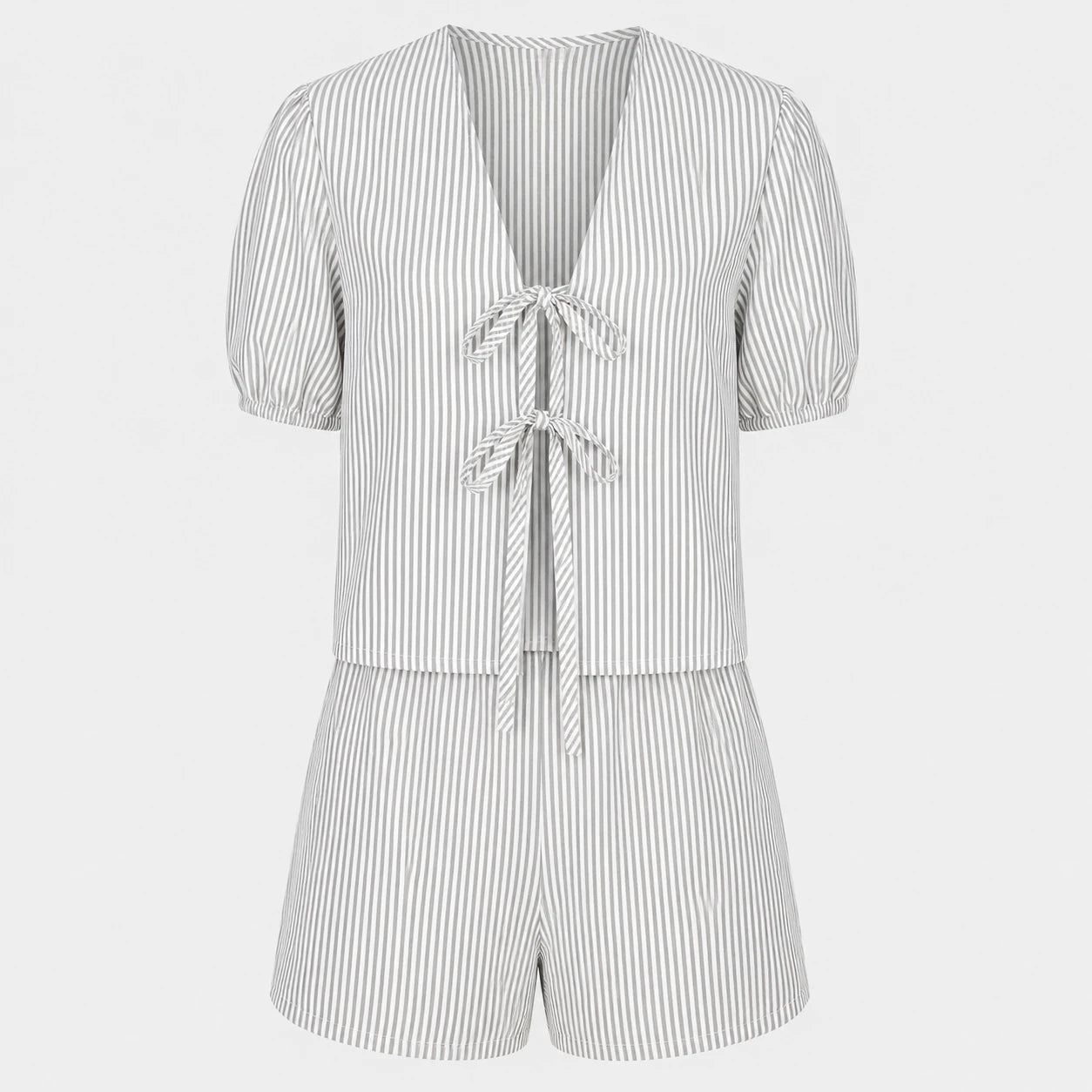 Gingham Tie Front Romper WHD0606041