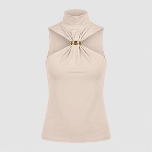Gold Ring Cutout Top WHD0606042