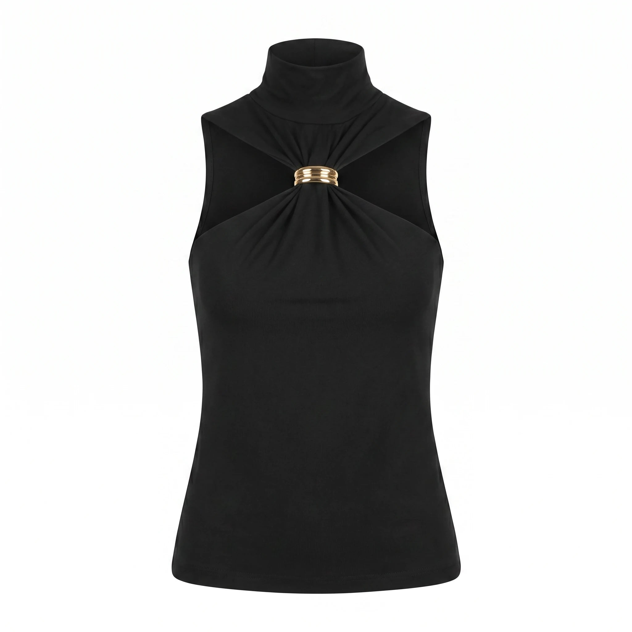 Gold Ring Cutout Top WHD0606042