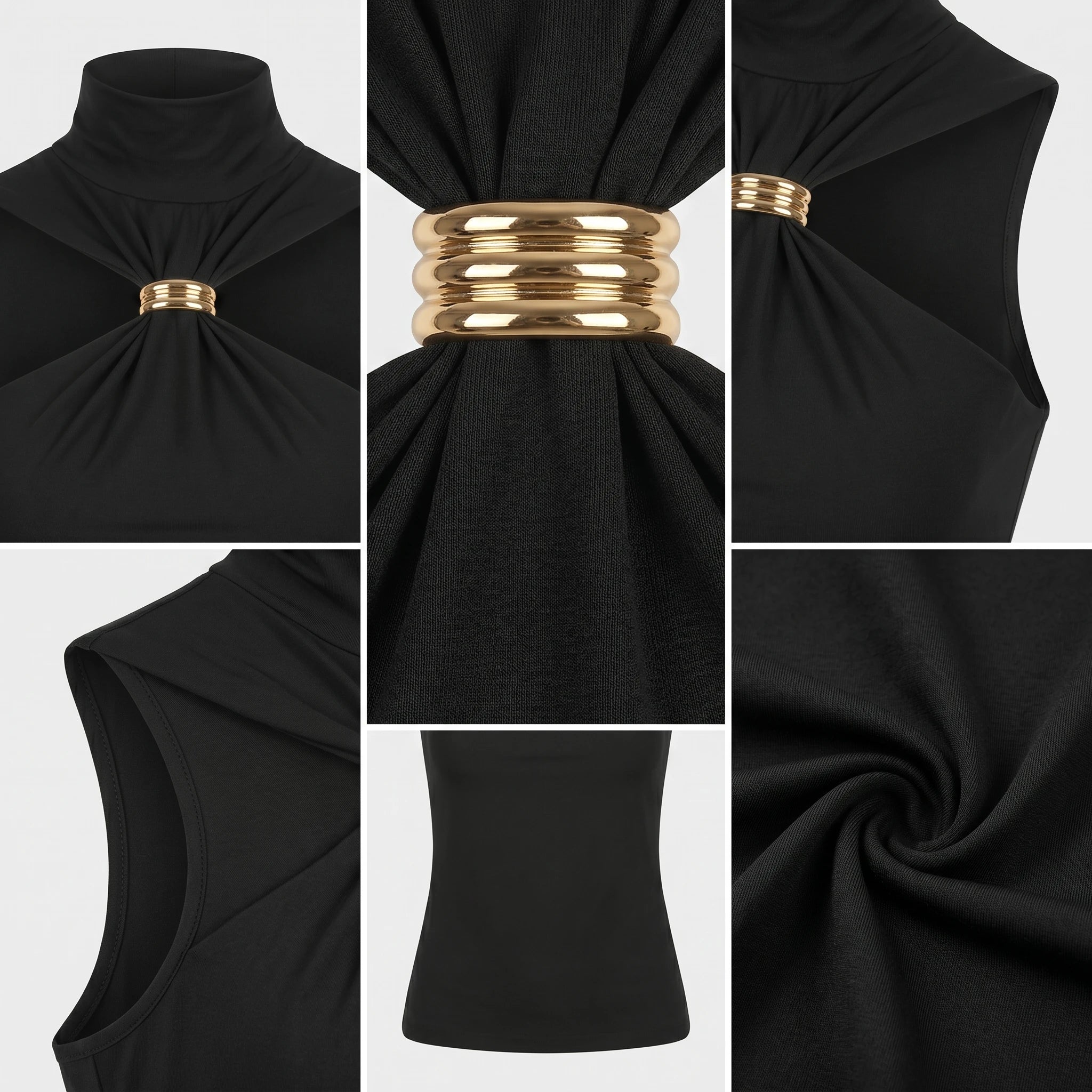 Gold Ring Cutout Top WHD0606042