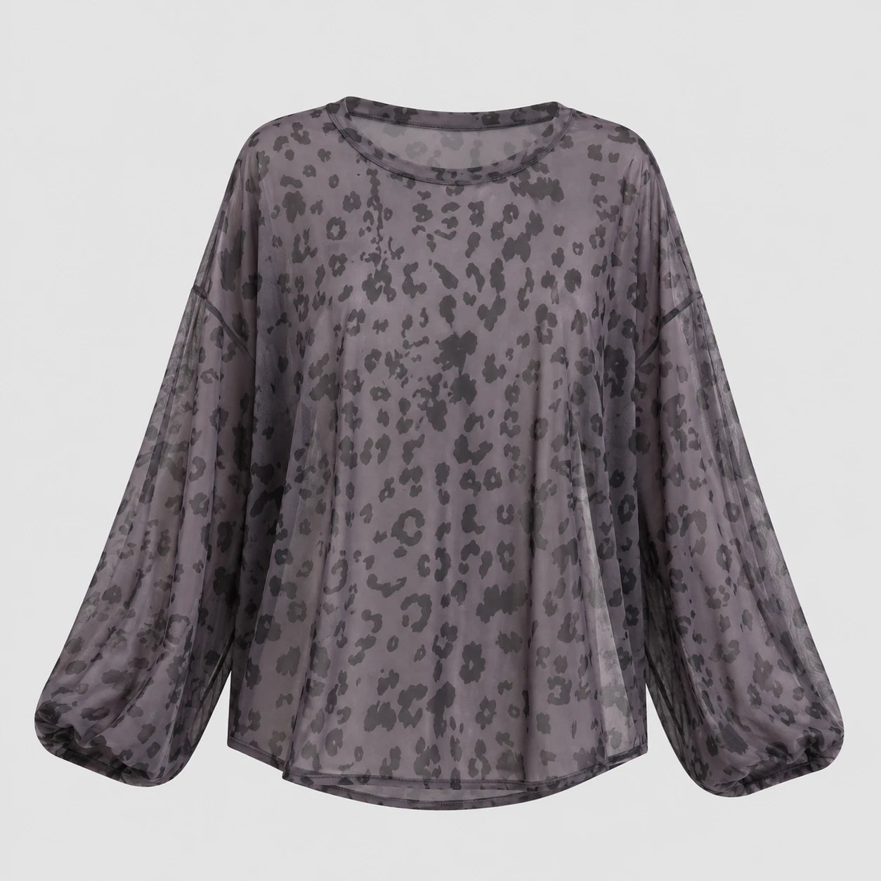 Gray Tie-Dye Long Sleeve Tee WHD0606044