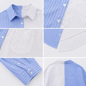 Colorblock Stripe Button Shirt WHD0606047