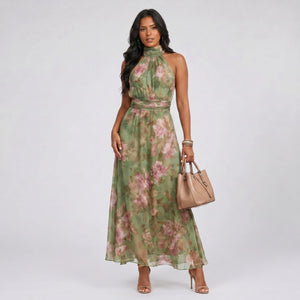 Floral Halter Maxi Dress WHD0606048